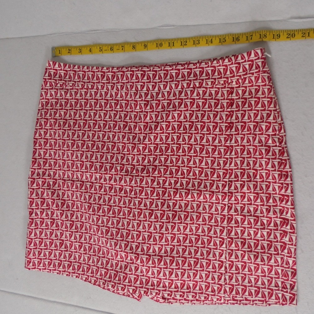 Talbots Womens Skort 16 Red White Sailboat Nautical Preppy Summer Coastal Yacht